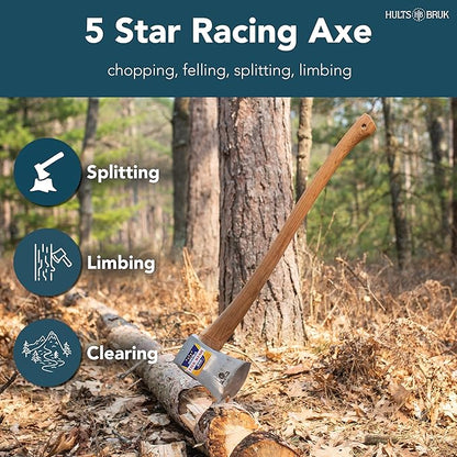 Hults Bruk 840511 Arvika 5 Star Racing Axe - 4.5 lb Head, 32" Handle