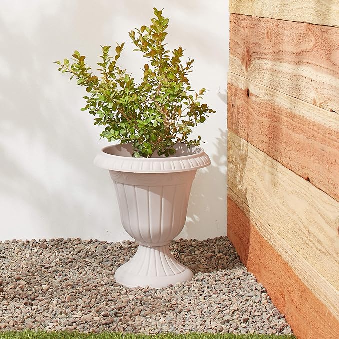 Arcadia Garden Products Classic Traditional Plastic Urn Planter Indoor/Outdoor