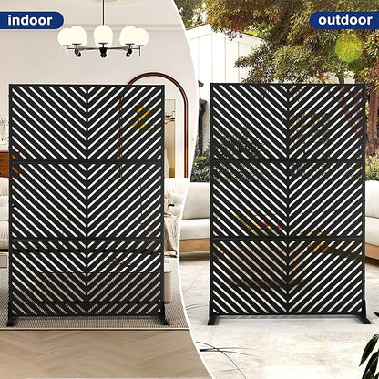 Outdoor Privacy Screen,72" H×47" W Metal Privacy Screen, Freestanding Privacy Fence Panels for Patio