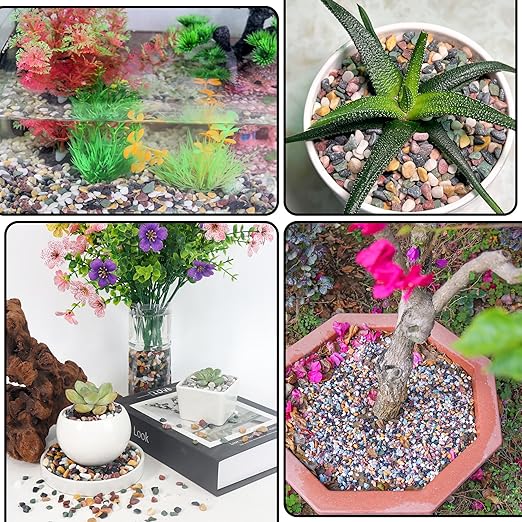18lb Aquarium Gravel for Plants, 1/4Inch Fish Tank Gravel for Succulent Cactus and Bonsai, Decorative River Rocks Pebbles for Gardening, Flower Pots, Landscaping,Terrarium