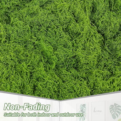 Artificial Green Moss for Potted Plants, 24.7 oz Fake Moss Decor for Indoor Plants, Glass Containers, Wedding, Gardens, DIY Crafts (Light Green)