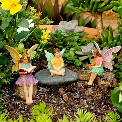 PRETMANNS Fairies for Fairy Garden – Adorable Accessories Kit for an Outdoor Miniature Garden – Boy & Girl Figurines – 3 Items
