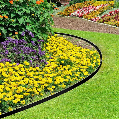 1.5 Inch Garden Edging Border 100FT, Plastic Edging for Landscaping with 120pcs Spikes