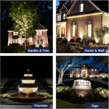 Gardenreet Low Voltage Spotlight - Outdoor Light Fixture 12V AC/DC, Brass Landscape Lights LED Hardwired, Weather Proof Bronze for Flag Wreath with Neutral White MR16 Removable Bulbs (10 Pack)