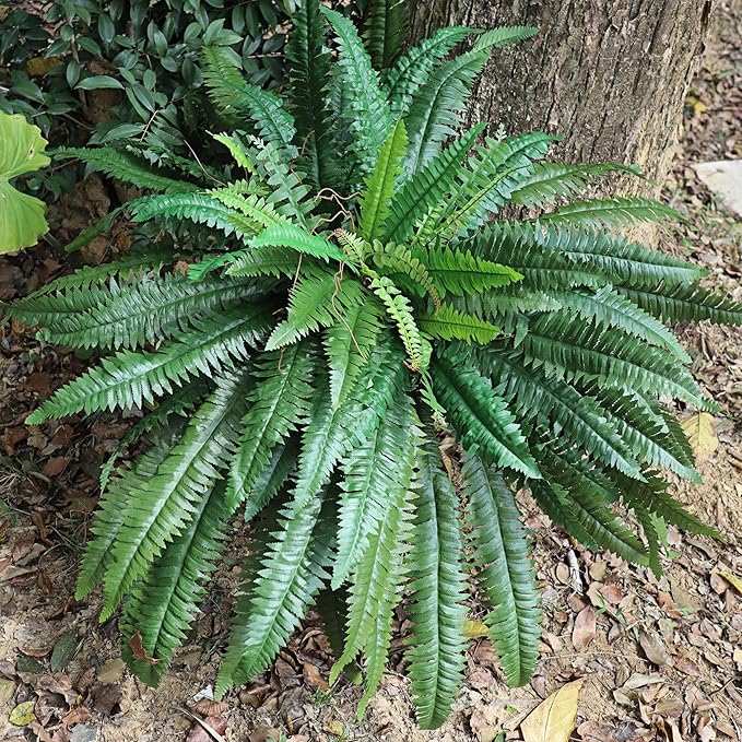 Fake Ferns, 48in Large Artificial Ferns for Outdoors & Indoors, 88 Fronds Lifelike Silk Faux Fern Greenery Plants Ideal for Porch Planters Windowsill Garden Home Decor, Potted or Hanging, UV Resistant