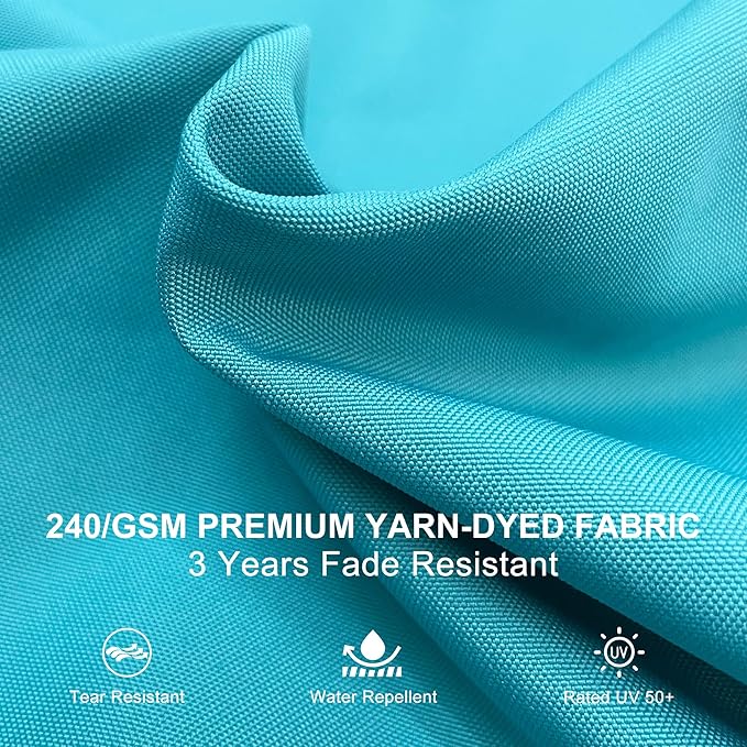PURPLE LEAF Patio Umbrella 9ft Outdoor Square Umbrella Large Cantilever Umbrella Windproof Offset Heavy Duty Sun for Garden Deck Pool Patio, Turquoise Blue