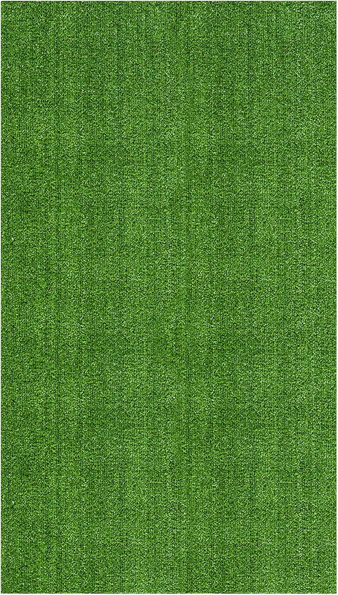 Ottomanson Artificial Grass Turf 6'6" x 46' Indoor Outdoor Faux Grass Rug with Drainage Holes, Customizable with Extra Long Size Options, Perfect for Patio Lawn Balcony Weddings Photoshoot Backdrop