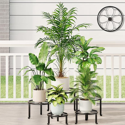 5 Pack Metal Plant Stand for Heavy Potted Plant for Home Indoor and Outdoor, Multiple Heavy Duty Flower Pot Stand,Multiple Plant Display Rack