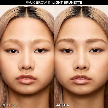 L'Oreal Paris Faux Brow, Hair-Like, Filling Eyebrow Pen with Double-Brush Tip, Fast & Precise Eyebrow Makeup, Light Brunette, 0.04 Fl Oz