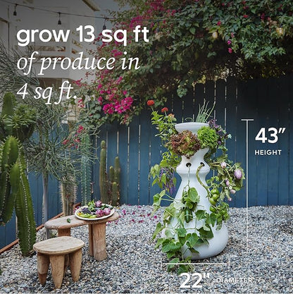Farmstand Starter Kit with Glow Rings and 12 Seedling Credits | Tiny Hydroponic Growing System Kit | Vertical Garden Planter Tower | 3ft 8in Tall