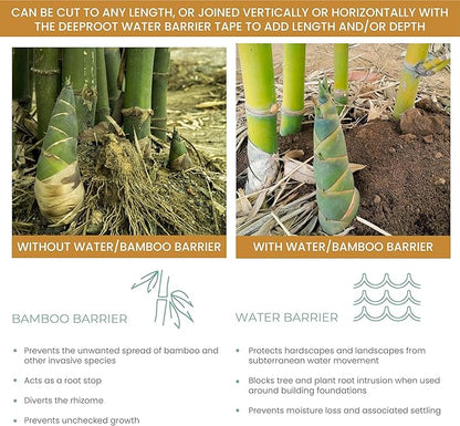 DeepRoot Water Barrier, Versatile Bamboo Barrier, Easy-to-Install Garden Barrier for Landscaping and Protection, Durable, Flexible, 36" x 300' Roll-30 mil Thickness, Black (WB 36/30)