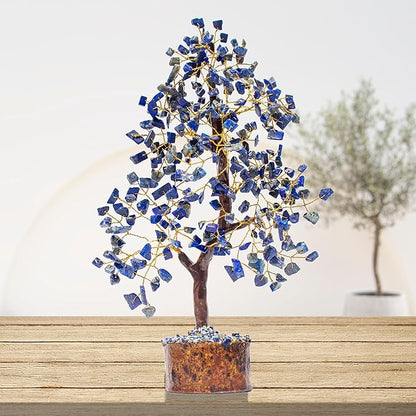 Lapis Lazuli Crystal Tree for Wisdom & Truth Décor for Home and Office | Handmade Bonsai for Communication & Clarity of Thought | Perfect Insight Gift for Loved Ones