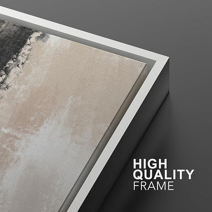Ashbrook Framed Wall Art Print Set Brown Black Grunge Paint Stroke Landscape Abstract Shapes Illustrations Modern Art Boho Scenic Colorful for Living Room, Bedroom, Office - 16"x24"x3 White