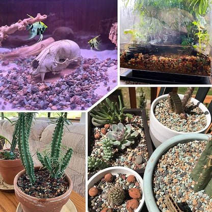 18lb Mix Horticultural Lava Rock Pebbles Pumice Potting Soil Amendment Succulent Cactus Bonsai Gritty Rock Decorative Gravel Plant Drainage Volcanic Rock for Aquarium Fairy Gardening Top Dressing