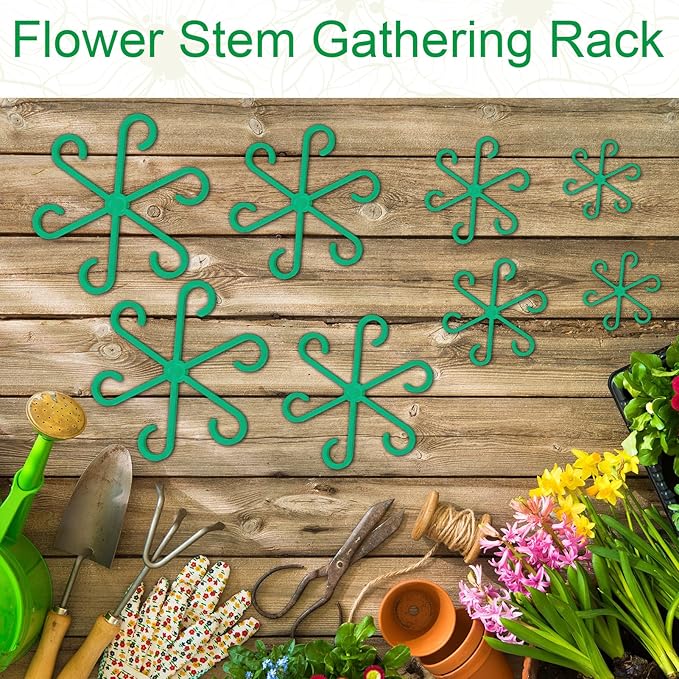 16 Pack Adjustable Indoor Plant Support Stakes, Reusable Plastic Stem Holders & Trellis for Monstera, Pothos, Vines Vertical Growth Air Circulation Stable Stem Support (Green)