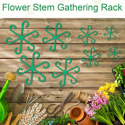 16 Pack Adjustable Indoor Plant Support Stakes, Reusable Plastic Stem Holders & Trellis for Monstera, Pothos, Vines Vertical Growth Air Circulation Stable Stem Support (Green)