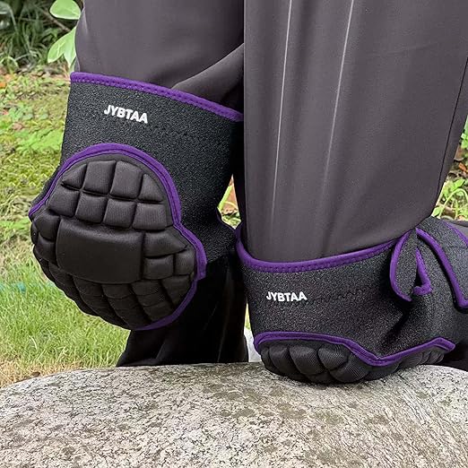 Gardening Knee Pads for Men Women, Soft Knee Cushion with Straps for Scrubbing Floors, Safety Kneeling Pads for Housekeeping Working, Flooring Knee Pad for Kneeling Crawling for Christmas, Purple L (1 Pair)