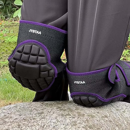 Gardening Knee Pads for Men Women, Soft Knee Cushion with Straps for Scrubbing Floors, Safety Kneeling Pads for Housekeeping Working, Flooring Knee Pad for Kneeling Crawling for Christmas, Purple L (1 Pair)