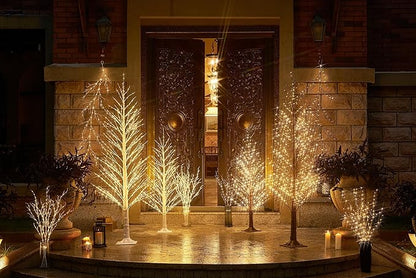 Hairui Lighted Twig White Alpine Tree with Fairy Lights 6FT 810 LED for Indoor Outdoor Home and Christmas Holiday Decoration