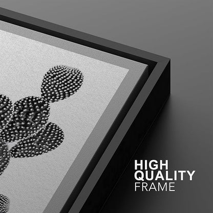 Ashbrook Framed Wall Art Print Set Black & White Grayscale Desert Succulents Nature Wilderness Photography Modern Art Boho Scenic Dramatic for Living Room, Bedroom, Office - 24"x36"x3 Black