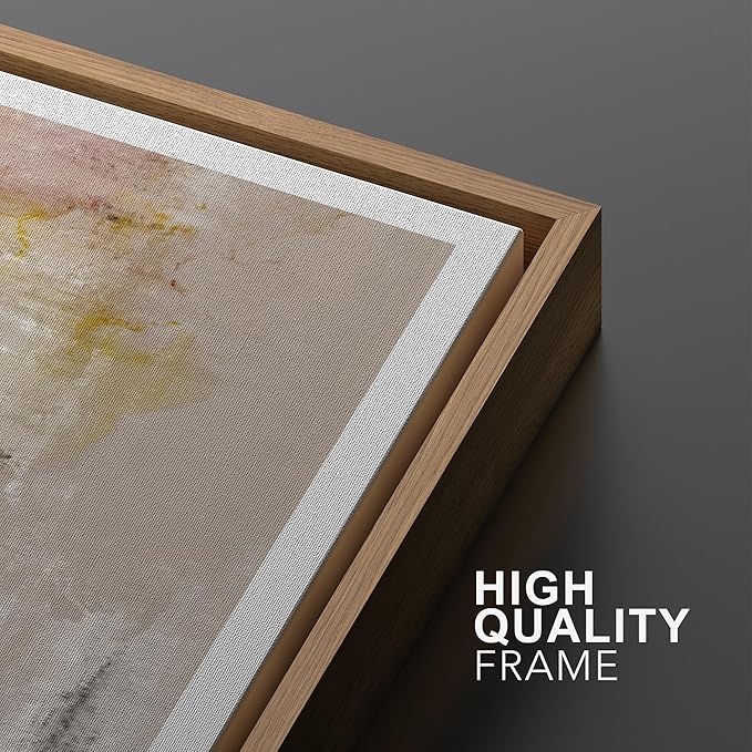 Ashbrook Framed Wall Art Print Set Brown, Black, Yellow Color Block Landscape Abstract Shapes Illustrations Modern Art Boho Scenic Colorful for Living Room, Bedroom, Office - 16"x24"x3 Natural