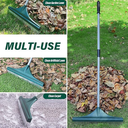 SOYUS Artificial Turf Rake Carpet Rake, Hand Rakes with Adjustable Handle Steel 32 to 52 inches for Artificial Grass and Lawn Leaf Removal, Carpet Rakes, Pet Hair Removal