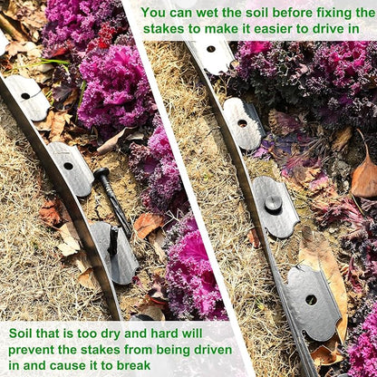 1.5 Inch Garden Edging Border 100FT, Plastic Edging for Landscaping with 120pcs Spikes