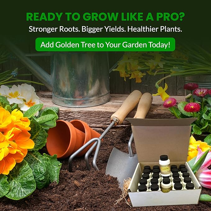 Humboldts Secret Golden Tree Liquid Plant Food | Enhances Growth Indoors or Outdoors | All-in-One Plant Nutrients for Vegetables, Trees, Flowers, Fruits, Roses, Lawns, Tomatoes | 25 Bottles (50 Ounce)