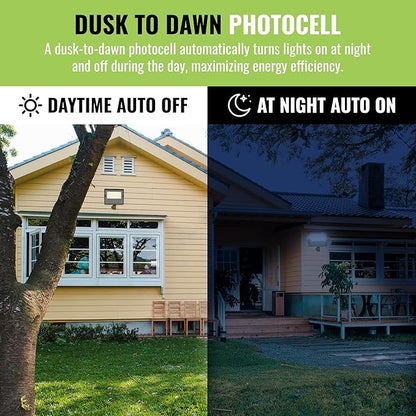 Select LED Flood Light with Photocell, 10W/20W/30W Wattage Selectable, 3900 Lumen, 3000K/4000K/5000K CCT, IP65 Waterproof, UL Certified Outdoor Security Light for Yard, Driveway (Knuckle Mount)