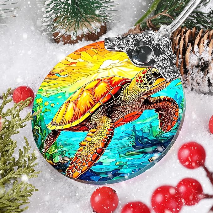 Sea Turtle Ornament - Christmas Keepsake & Stocking Stuffer - Turtle Gift