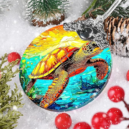 Sea Turtle Ornament - Christmas Keepsake & Stocking Stuffer - Turtle Gift