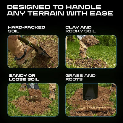 CKG Spade Shovel for Gardening with Carbon Fiber Handle, Heavy Duty Flat Shovel for Digging 43 Inch, Edging Tool for Landscaping and Trenching, Flat