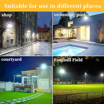 2 Pack 200W LED Flood Lights Outdoor, 25000 LM Super Bright Outdoor Lights, IP66 Waterproof LED Work Light, 6000K Daylight White Floodlights for Stadium Yard Garden Playground