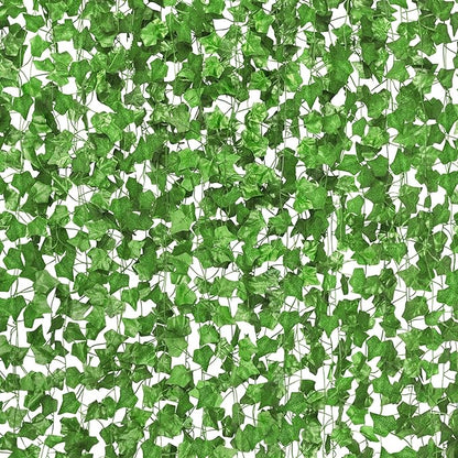 CQURE 20 Pack 140Ft Artificial Ivy Fake Vines,Ivy Garland Greenery Garland Fake Hanging Plants Vines Aesthetic Green Leaves for Bedroom Wedding Party Garden Wall Room Decor