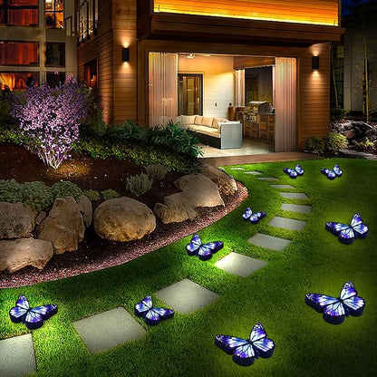 Ground Lights, Equipped with 4 Solar Lights for Outdoor Waterproofing, 14 LED Solar Landscape Lighting, Suitable for Gardens, courtyards, terraces, corridors, Lanes, and walkways (Blue)