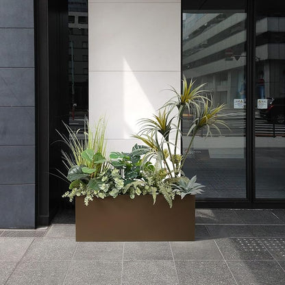 Wallowa Metallic Heavy Long and Large Outdoor/Indoor Planter Box, 38”Lx15”Wx15”H, 40Pounds, Espresso