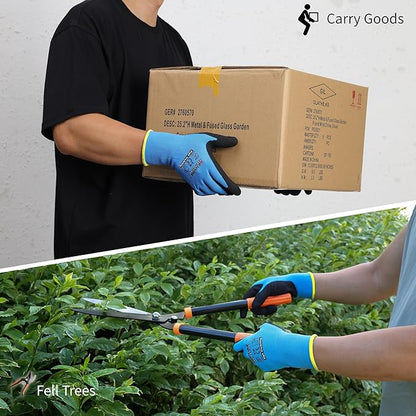 Work Gloves MicroFoam Nitrile Coated-12Pairs,Seamless Knit Nylon Gloves,Blue Work gloves