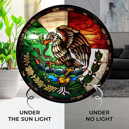 Customized Mexico Suncatcher Stained Glass Window Hangings Sun Catchers Colorful Ornament Gifts for Women Mom Wife Halloween Christmas Housewarming