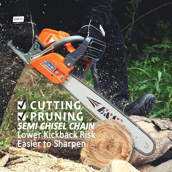 E & S 3 Pack 12 Inch Chainsaw Chain 3/8" LP Pitch .043" Gauge 45 Drive Links Semi-Chisel Chain Saw Chains for Husqvarna, Poulan, Craftsman, Greenworks and More Chainsaw Brands