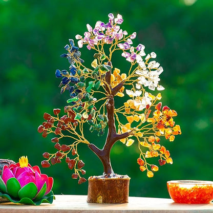 7 Chakra Tree of Life, Crystals and Healing Stones, Birthday Gifts for Women - Crystal Tree for Positive Energy, Home Office Decor, Cool for Women Under 30, Secret Santa Gift