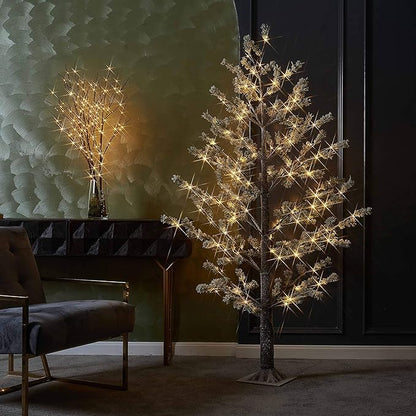 LITBLOOM Pre lit Faux Noway Christmas Pine Tree Lights 6FT 126 Warm White LED for Indoor Outdoor Home Decoration
