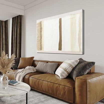 Canvas Wall Art Decor Brown And White Wall Art Decor Artwork for Walls Abstract Wall Art Prints Modern Large Wall Art for Living Room Canvas Art Wall Decor 24" X 36" Bedroom Office Decor