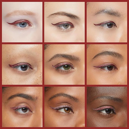 Waterproof Eyeliner - Smudge-Proof Liquid Eyeliner Pen with Precision Tip for Smooth, Long-Lasting Application - Vegan, Hypoallergenic & Gluten-Free Eye Liner - 2mL Shimmer Summer Red