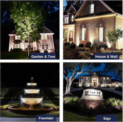 Gardenreet Low Voltage Spotlight - Outdoor Light Fixture 12V AC/DC, Brass Landscape Lights LED Hardwired, Weather Proof Bronze for Flag Wreath with Cool Light MR16 Removable Bulbs (10 Pack)