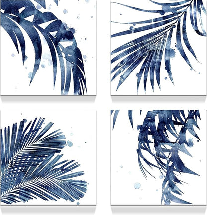 Leaf Canvas Picture Wall Decor: Botanical Art Succulent Prints, Perfect Artwork for Bathroom and Living Room, Size 16"x16"