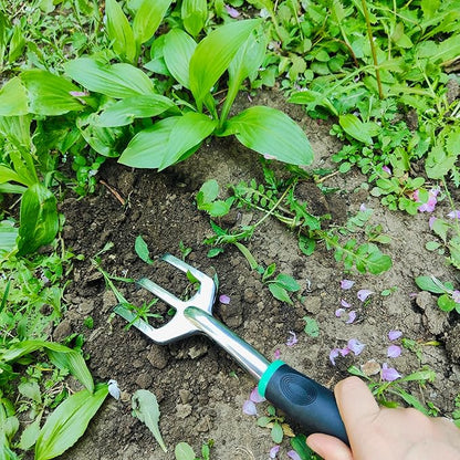 Gardening Tool Set Including Hand Trowel, Transplant Trowel, Cultivator Hand Rake, Pruning Shears and Weeder, Non-Slip Rubber Grip (4 pcs Green)