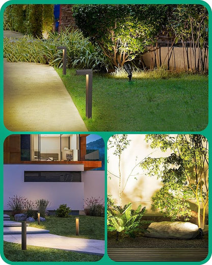 EDISHINE 8 Pack Low Voltage Landscape Lights, 3.2W LED Pathway Lights & 3.2W 240LM Spotlight, 12V Outdoor Landscape Lighting with Connectors, Aluminum Waterproof for Walkway Yard Garden Path