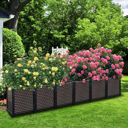 Large Planters for Outdoor Plants - Deepened 20" H, Raised Beds for Gardening Self Watering, Elevated Planter Box with Legs, Rectangular Garden Planters for Outdoor Plants Flowers, 94.4"L x 15.7"W