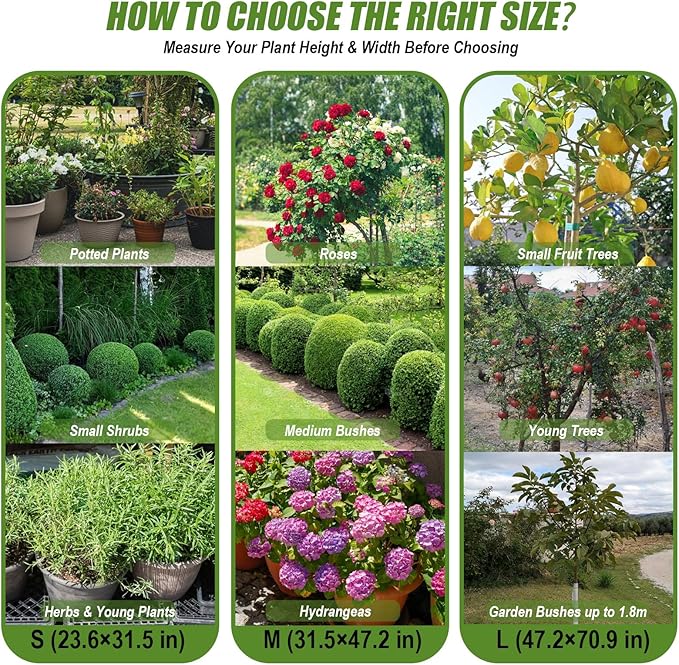 5Pcs Plant Frost Protection Covers 31.5x47.2 Inches – Reusable Breathable Freeze Blankets with Drawstring, Waterproof Non-Woven Fabric Frost Cloth for Winter Plant, Shrub, Tree, and Garden Protection