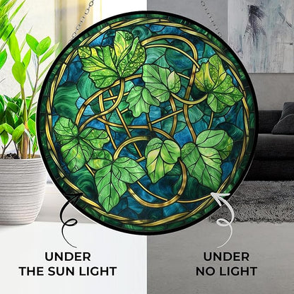 Leaf Craft Stained Glass Sun Catcher, Wall Hanging Colored Decor Room Indoor Window Decor, Halloween, Christmas Hanging Ornament Mother Day